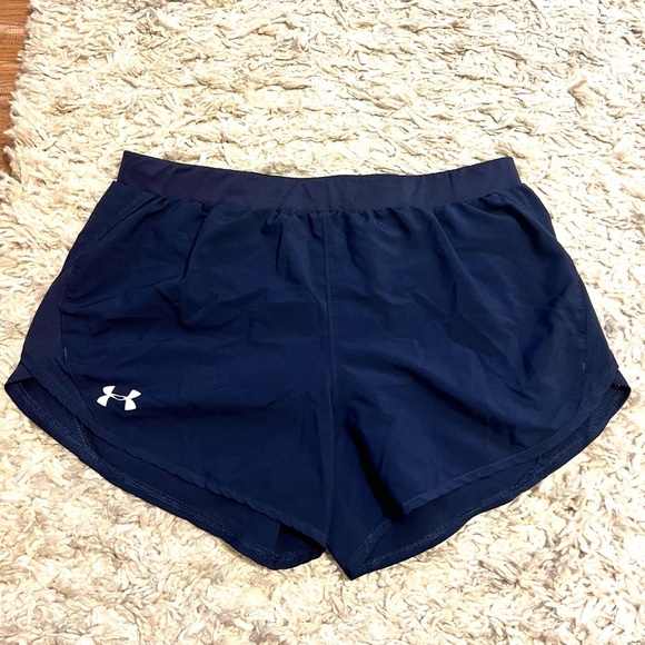 Under Armour - Women’s Midnight Navy Fly By 2.0 Workout Shorts - Picture 3 of 6